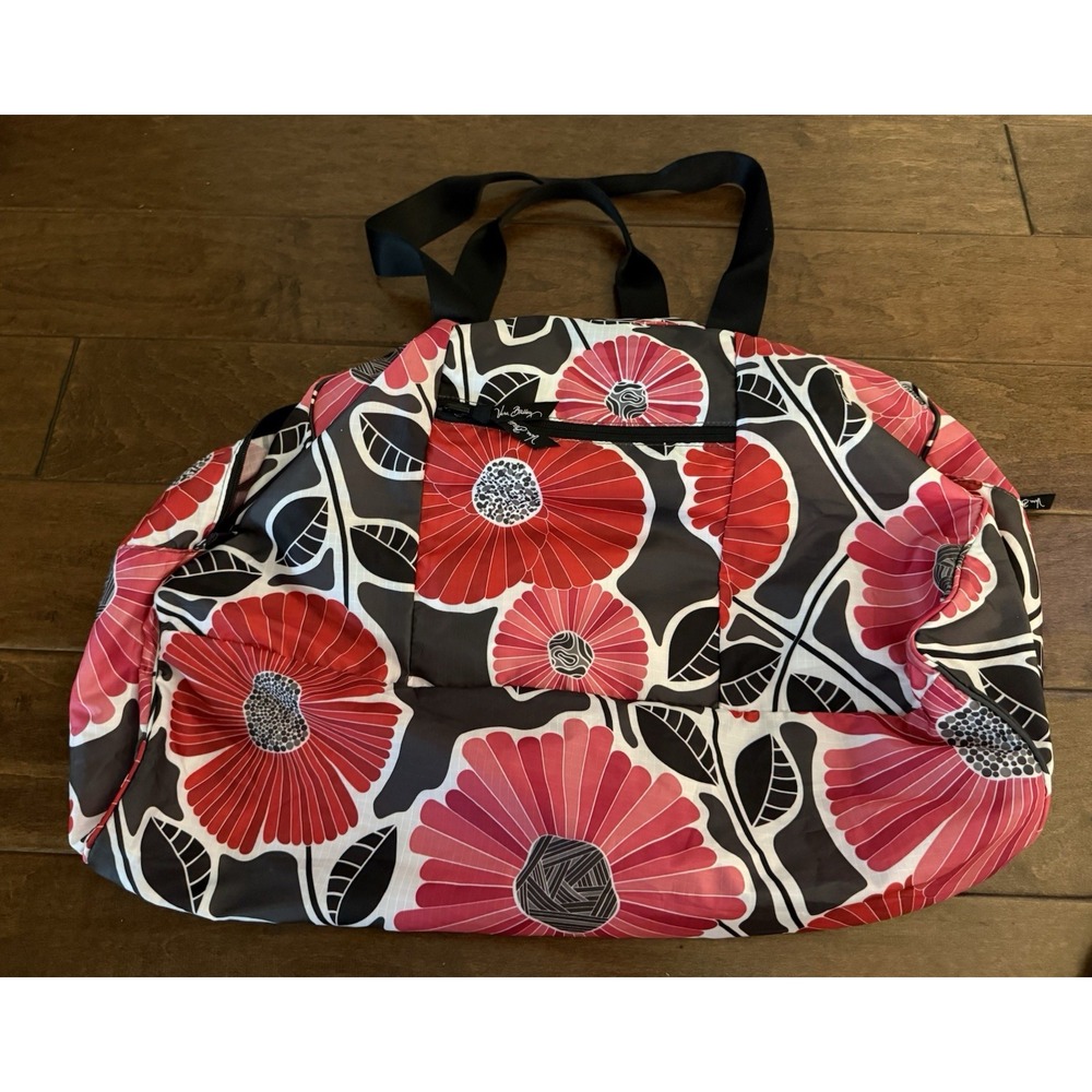 Vera Bradley Collapsible Nylon Duffle Bag Cheery Blossoms Lightweight Packable